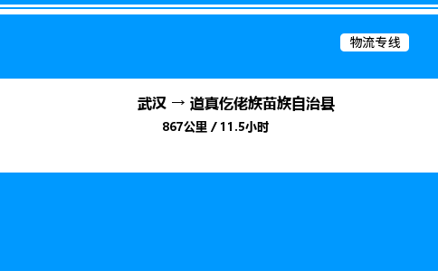 武汉到道真仡佬族苗族自治县物流专线直达运输