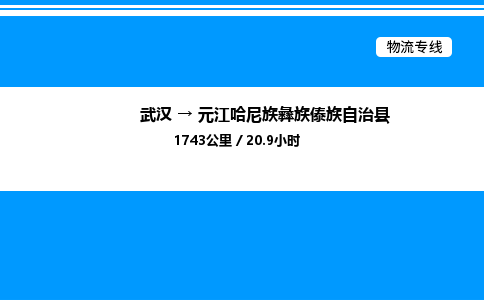 武汉到元江哈尼族彝族傣族自治县物流专线直达运输