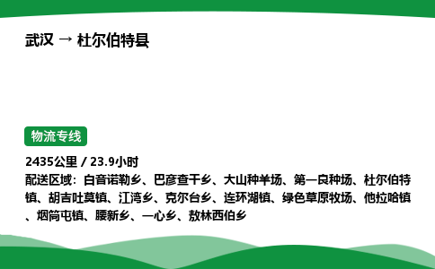 武汉至杜尔伯特县货运公司_武汉到杜尔伯特县物流_武汉至杜尔伯特县物流专线