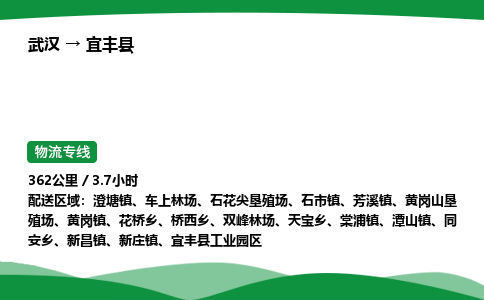 武汉至宜丰县货运公司_武汉到宜丰县物流_武汉至宜丰县物流专线