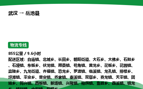 武汉至岳池县货运公司_武汉到岳池县物流_武汉至岳池县物流专线